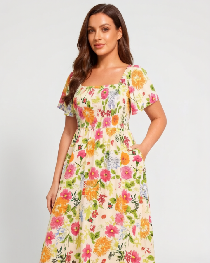 Agnetha | Floral Midi Dress