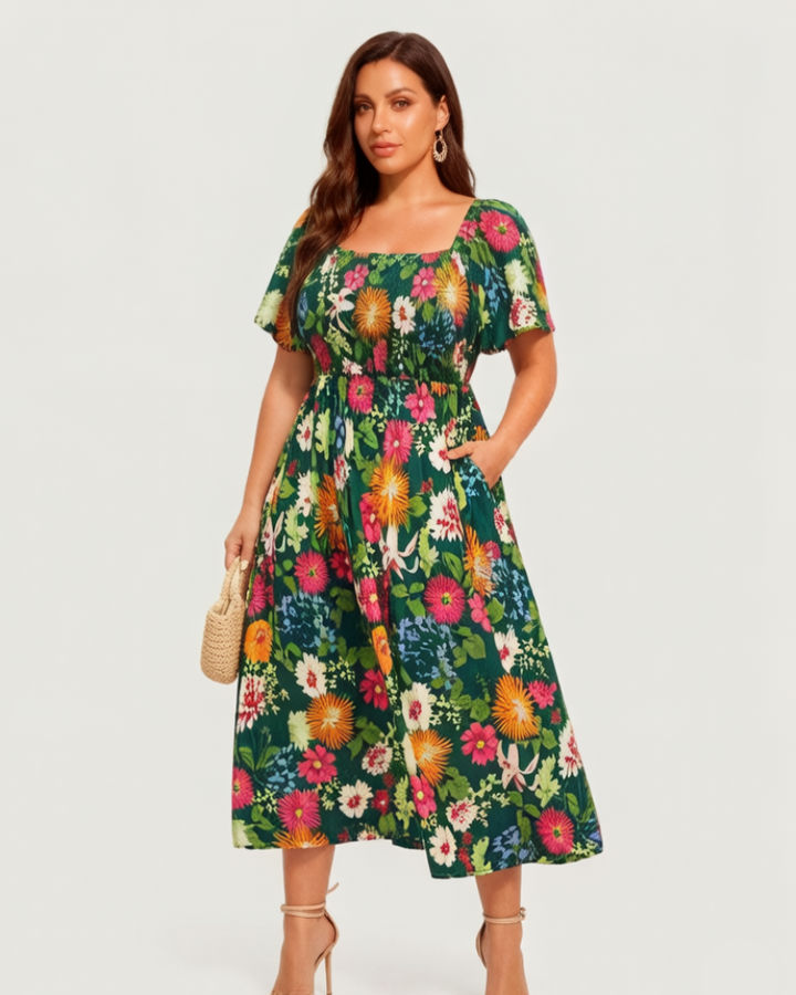 Agnetha | Floral Midi Dress