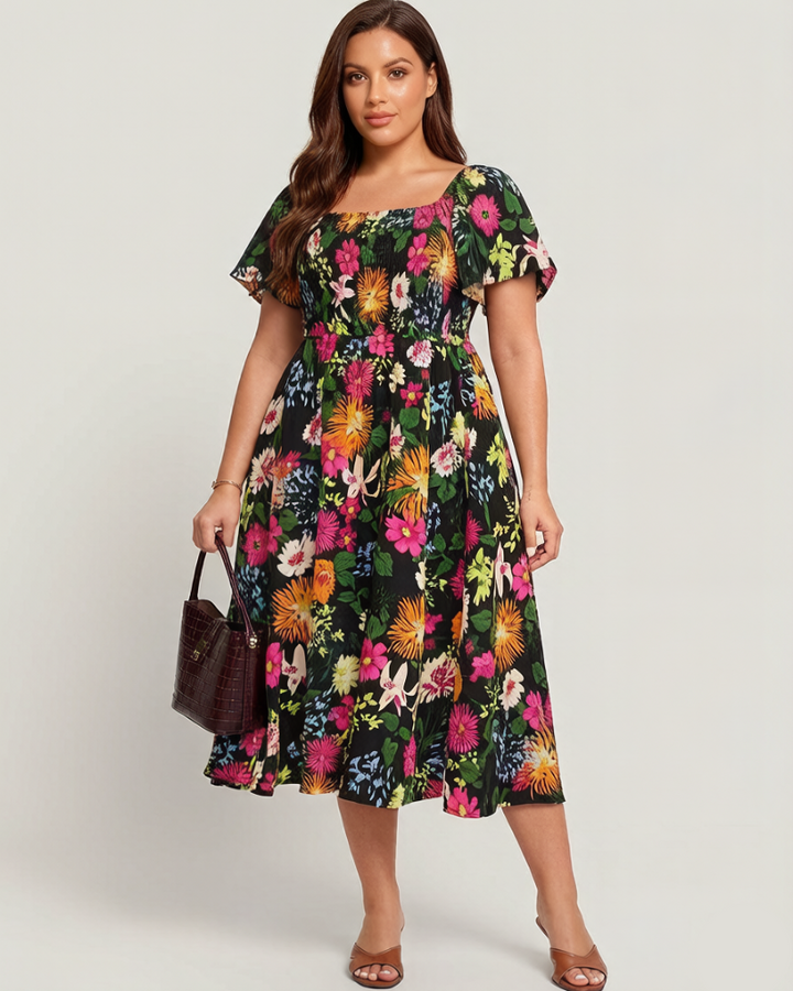 Agnetha | Floral Midi Dress